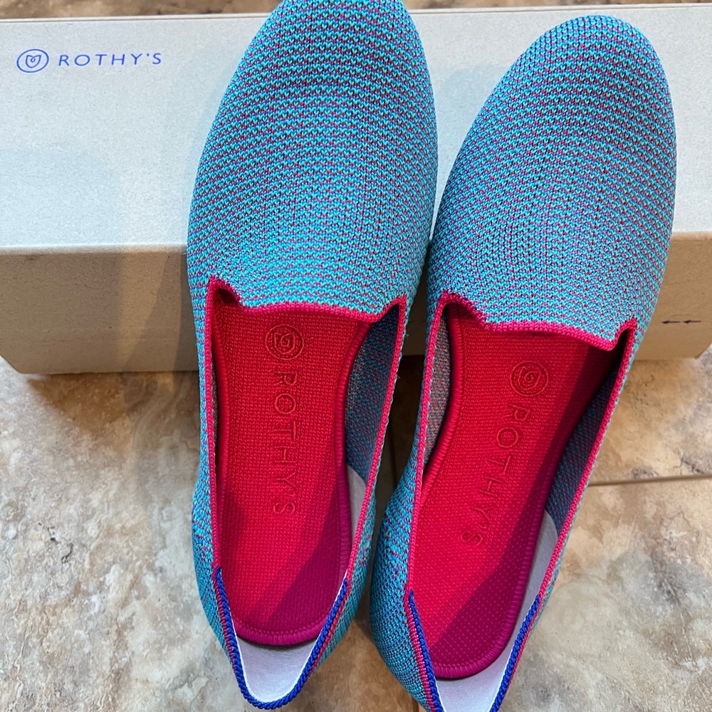 Rothy's Blue and Pink Flats